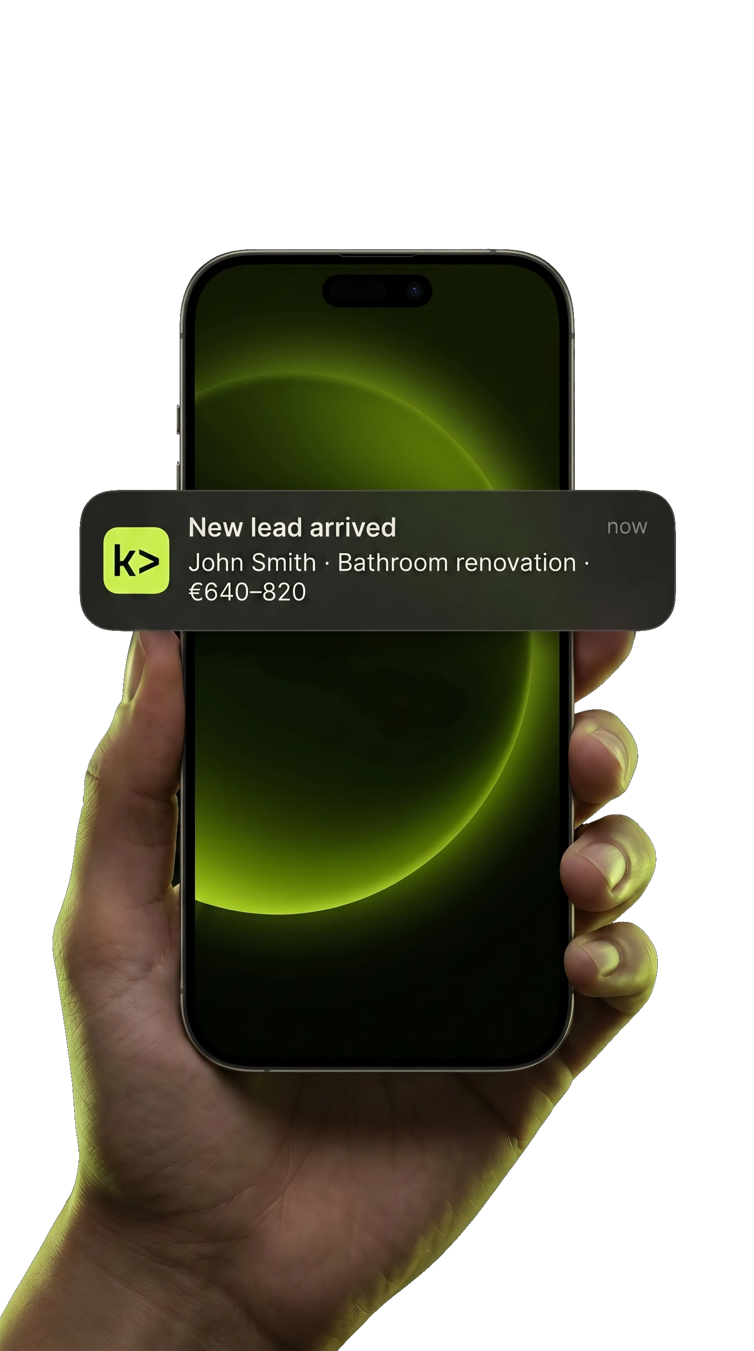 New lead notification on a phone